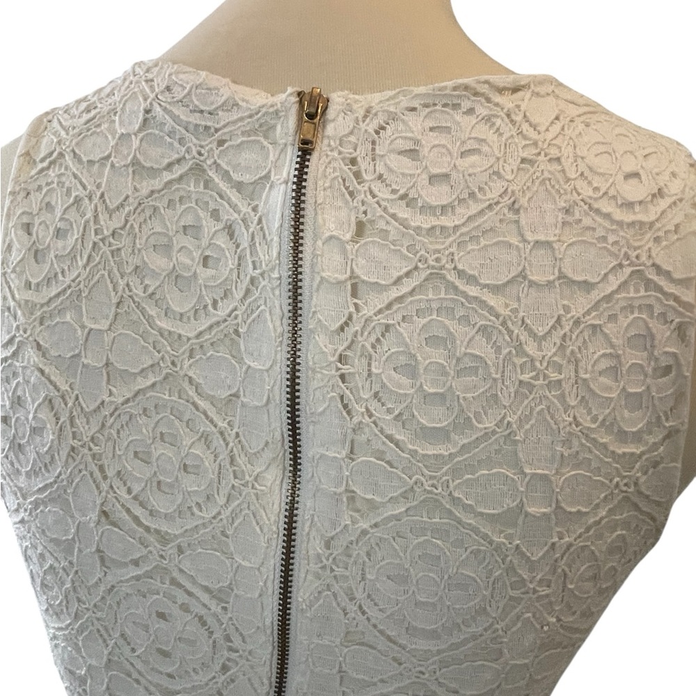 Francesca's Ivory Lace White Mini Dress‎ Size Medium - Picture 7 of 12